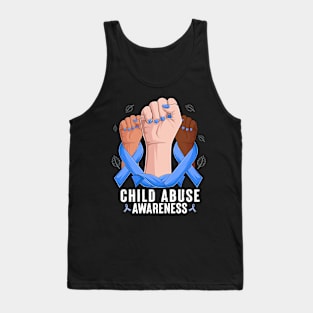 Child Abuse Prevention Awareness Month Blue Ribbon gift idea Tank Top